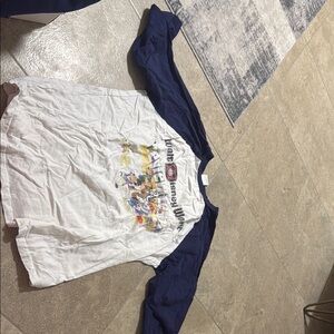 Disney White and Blue Long Sleeve Tee